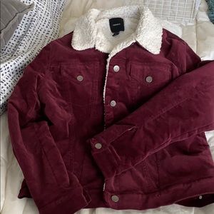 burgundy sherpa jacket